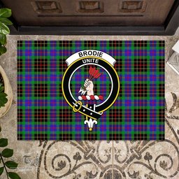 ScotsTee Shop Scottish Brodie Hunting Modern Clan Tartan Doormat Rubber Welcome Mat