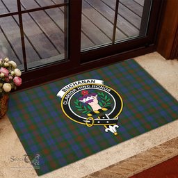 ScotsTee Shop Scottish Buchanan Hunting Clan Tartan Doormat Rubber Welcome Mat
