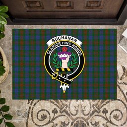 ScotsTee Shop Scottish Buchanan Hunting Clan Tartan Doormat Rubber Welcome Mat