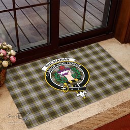 ScotsTee Shop Scottish Buchanan Dress Clan Tartan Doormat Rubber Welcome Mat