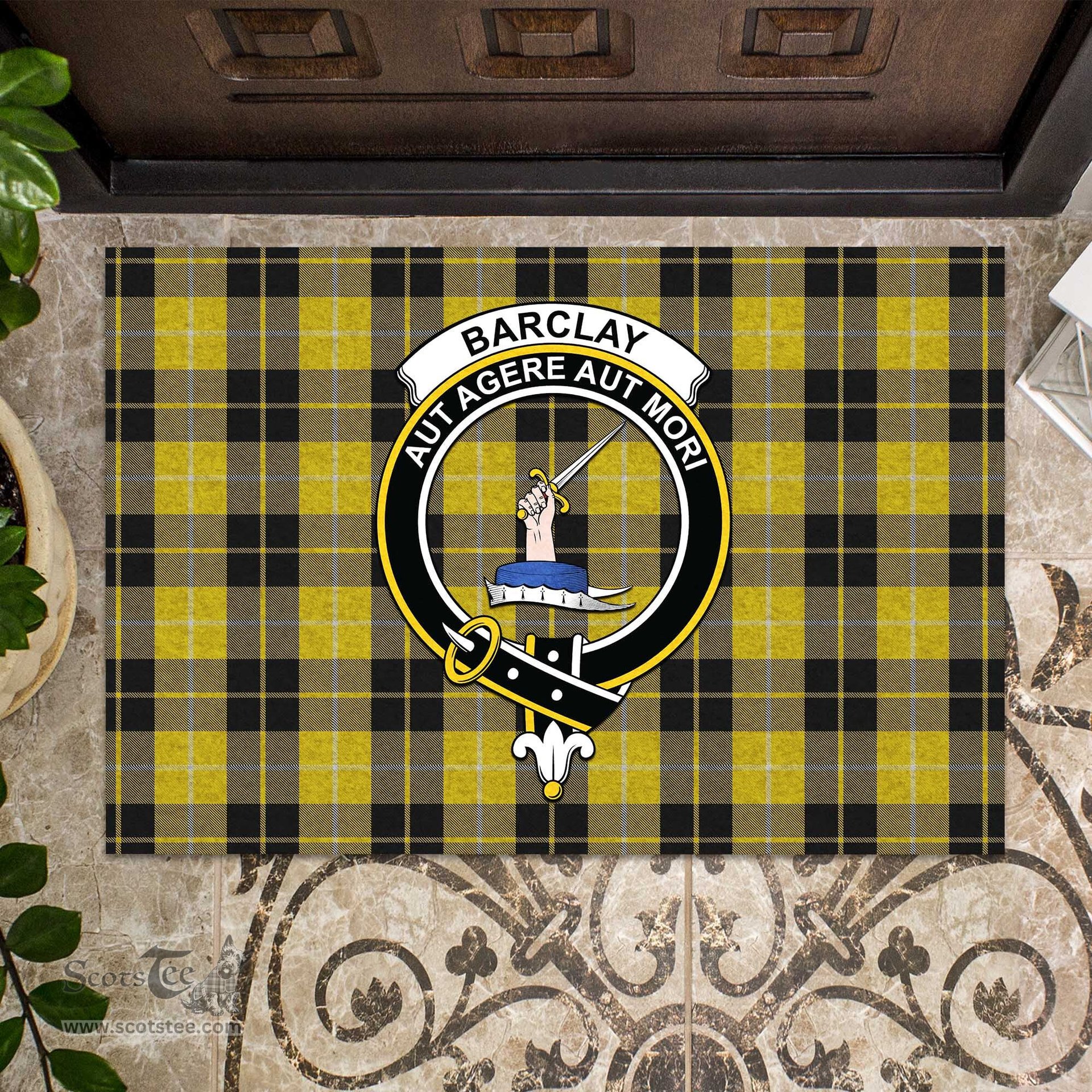 ScotsTee Shop Scottish Barclay Dress Clan Tartan Doormat Rubber Welcome Mat