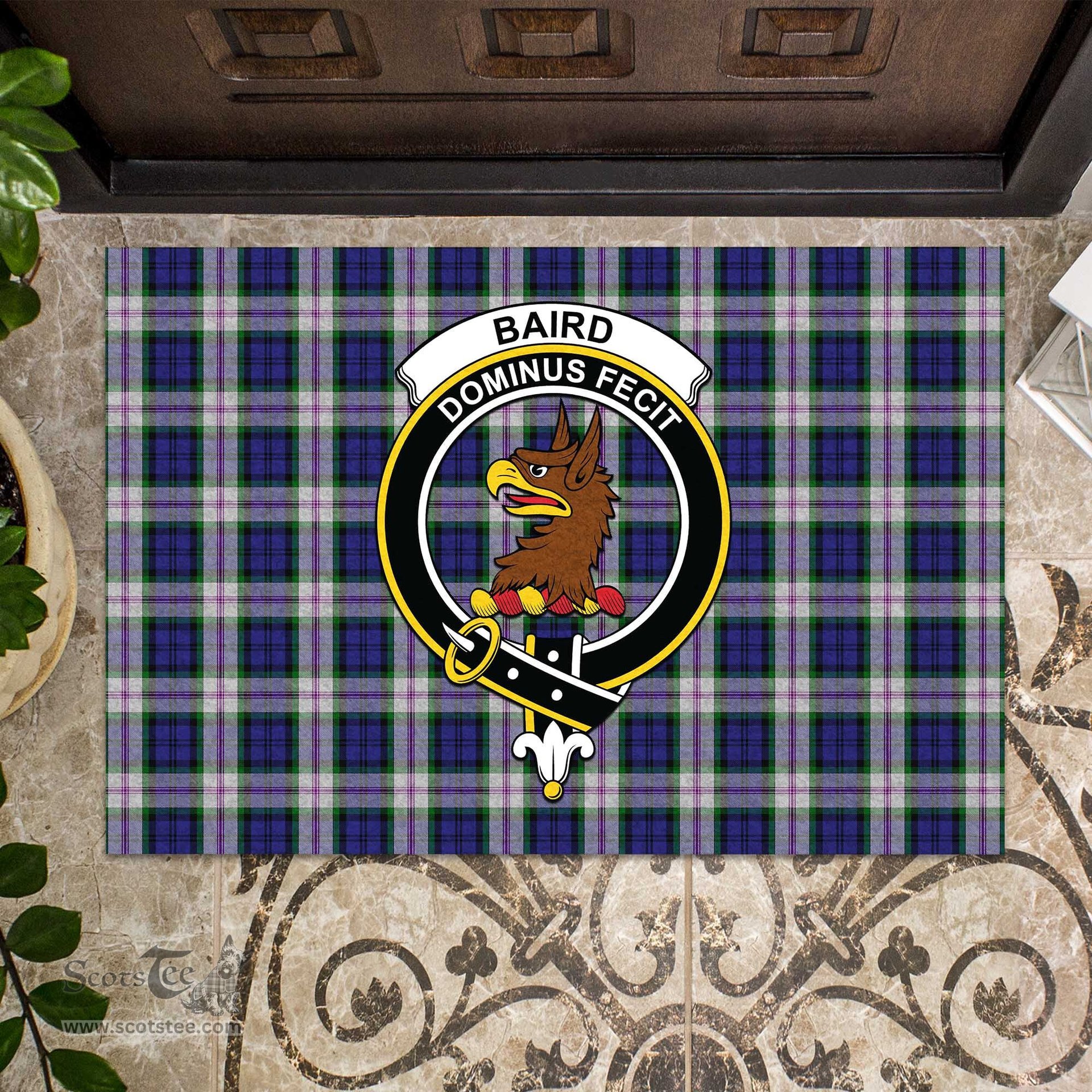 ScotsTee Shop Scottish Baird Dress Clan Tartan Doormat Rubber Welcome Mat