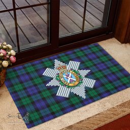 ScotsTee Shop Scottish Black Watch Modern Clan Tartan Doormat Rubber Welcome Mat