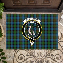 ScotsTee Shop Scottish Fletcher of Dunans Clan Tartan Doormat Rubber Welcome Mat