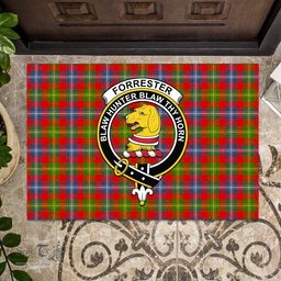 ScotsTee Shop Scottish Forrester Modern Clan Tartan Doormat Rubber Welcome Mat