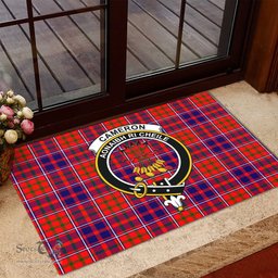 ScotsTee Shop Scottish Cameron of Lochiel Modern Clan Tartan Doormat Rubber Welcome Mat
