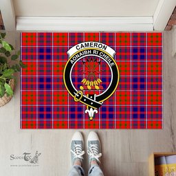 ScotsTee Shop Scottish Cameron of Lochiel Modern Clan Tartan Doormat Rubber Welcome Mat