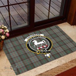 ScotsTee Shop Scottish Cochrane Hunting Clan Tartan Doormat Rubber Welcome Mat