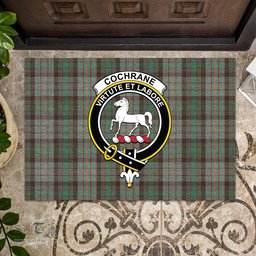 ScotsTee Shop Scottish Cochrane Hunting Clan Tartan Doormat Rubber Welcome Mat