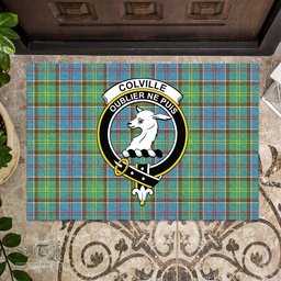 ScotsTee Shop Scottish Colville Clan Tartan Doormat Rubber Welcome Mat