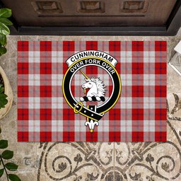 ScotsTee Shop Scottish Cunningham Dress Clan Tartan Doormat Rubber Welcome Mat