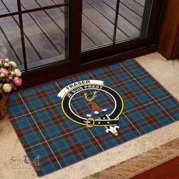 ScotsTee Shop Scottish Fraser Hunting Ancient Clan Tartan Doormat Rubber Welcome Mat