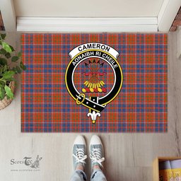 ScotsTee Shop Scottish Cameron of Lochiel Ancient Clan Tartan Doormat Rubber Welcome Mat