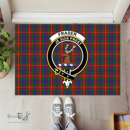 ScotsTee Shop Scottish Fraser of Lovat Clan Tartan Doormat Rubber Welcome Mat