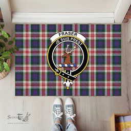 ScotsTee Shop Scottish Fraser Red Dress Clan Tartan Doormat Rubber Welcome Mat