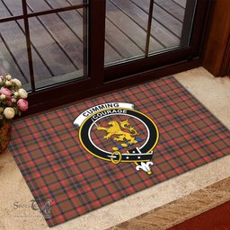 ScotsTee Shop Scottish Cumming Hunting Weathered Clan Tartan Doormat Rubber Welcome Mat