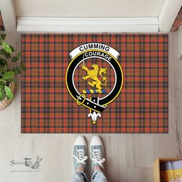 ScotsTee Shop Scottish Cumming Hunting Weathered Clan Tartan Doormat Rubber Welcome Mat