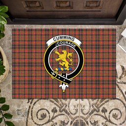 ScotsTee Shop Scottish Cumming Hunting Weathered Clan Tartan Doormat Rubber Welcome Mat