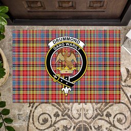 ScotsTee Shop Scottish Drummond of Strathallan Modern Clan Tartan Doormat Rubber Welcome Mat