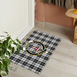 ScotsTee Shop Scottish Erskine Black and White Clan Tartan Doormat Rubber Welcome Mat