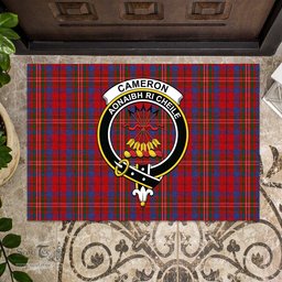 ScotsTee Shop Scottish Cameron of Locheil Clan Tartan Doormat Rubber Welcome Mat