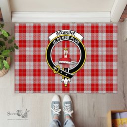 ScotsTee Shop Scottish Erskine Red Clan Tartan Doormat Rubber Welcome Mat