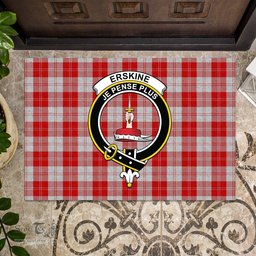 ScotsTee Shop Scottish Erskine Red Clan Tartan Doormat Rubber Welcome Mat