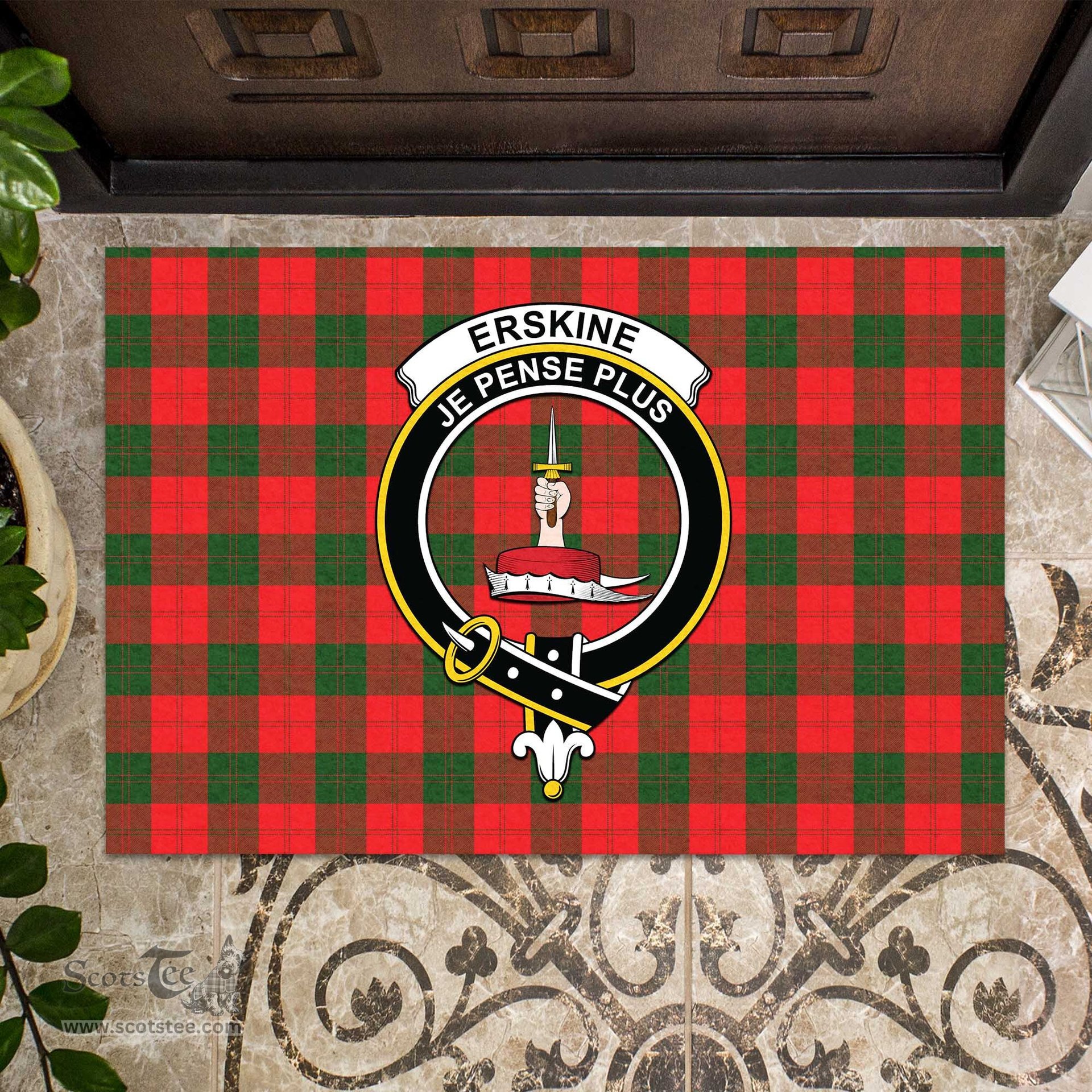 ScotsTee Shop Scottish Erskine Modern Clan Tartan Doormat Rubber Welcome Mat