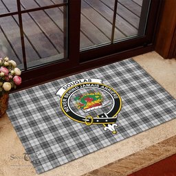 ScotsTee Shop Scottish Douglas Grey Modern Clan Tartan Doormat Rubber Welcome Mat