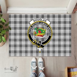 ScotsTee Shop Scottish Douglas Grey Modern Clan Tartan Doormat Rubber Welcome Mat
