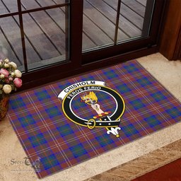 ScotsTee Shop Scottish Chisholm Hunting Modern Clan Tartan Doormat Rubber Welcome Mat