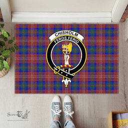 ScotsTee Shop Scottish Chisholm Hunting Modern Clan Tartan Doormat Rubber Welcome Mat