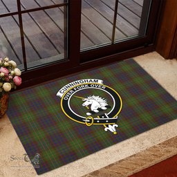 ScotsTee Shop Scottish Cunningham Hunting Modern Clan Tartan Doormat Rubber Welcome Mat