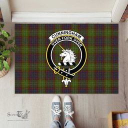 ScotsTee Shop Scottish Cunningham Hunting Modern Clan Tartan Doormat Rubber Welcome Mat