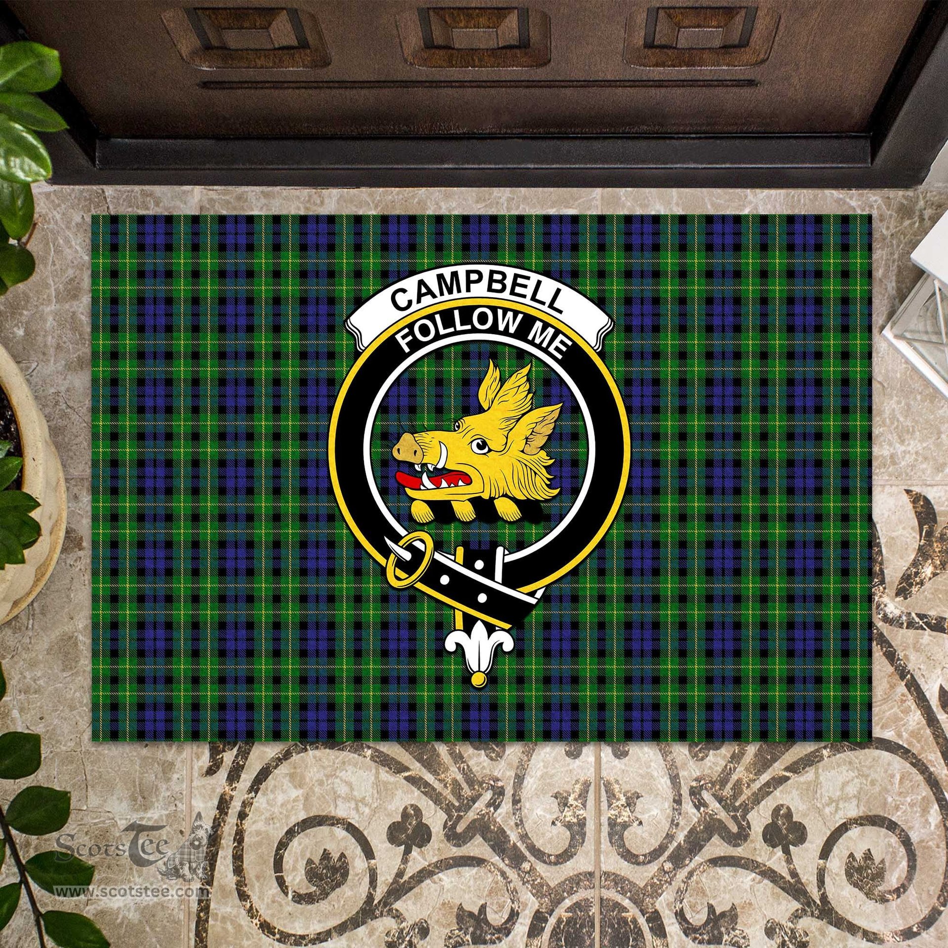 ScotsTee Shop Scottish Campbell of Breadalbane Clan Tartan Doormat Rubber Welcome Mat