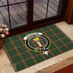 ScotsTee Shop Scottish Chisholm Hunting Clan Tartan Doormat Rubber Welcome Mat