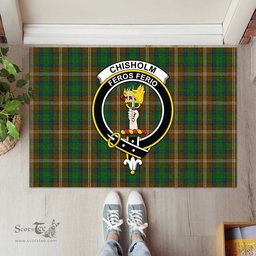 ScotsTee Shop Scottish Chisholm Hunting Clan Tartan Doormat Rubber Welcome Mat