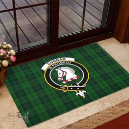 ScotsTee Shop Scottish Dunbar Hunting Clan Tartan Doormat Rubber Welcome Mat