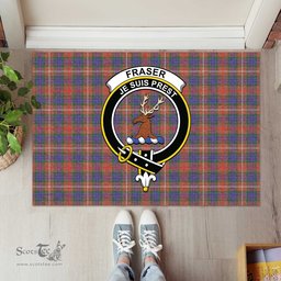 ScotsTee Shop Scottish Fraser Hunting Modern Clan Tartan Doormat Rubber Welcome Mat
