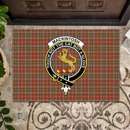ScotsTee Shop Scottish MacKintosh Hunting Weathered Clan Tartan Doormat Rubber Welcome Mat