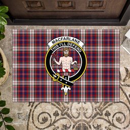 ScotsTee Shop Scottish MacFarlane Dress Clan Tartan Doormat Rubber Welcome Mat
