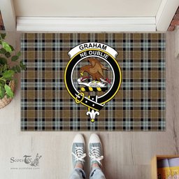ScotsTee Shop Scottish Graham of Menteith Weathered Clan Tartan Doormat Rubber Welcome Mat