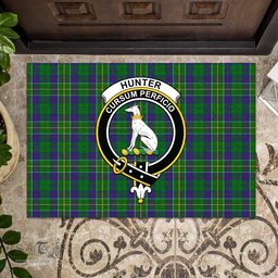 ScotsTee Shop Scottish Hunter of Hunterston Clan Tartan Doormat Rubber Welcome Mat