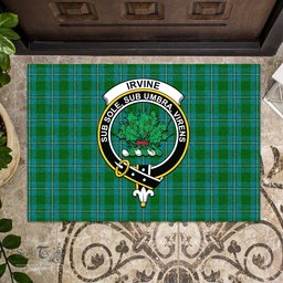 ScotsTee Shop Scottish Irvine of Bonshaw Clan Tartan Doormat Rubber Welcome Mat
