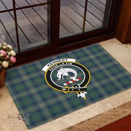 ScotsTee Shop Scottish Kennedy Modern Clan Tartan Doormat Rubber Welcome Mat