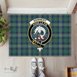 ScotsTee Shop Scottish Kennedy Modern Clan Tartan Doormat Rubber Welcome Mat