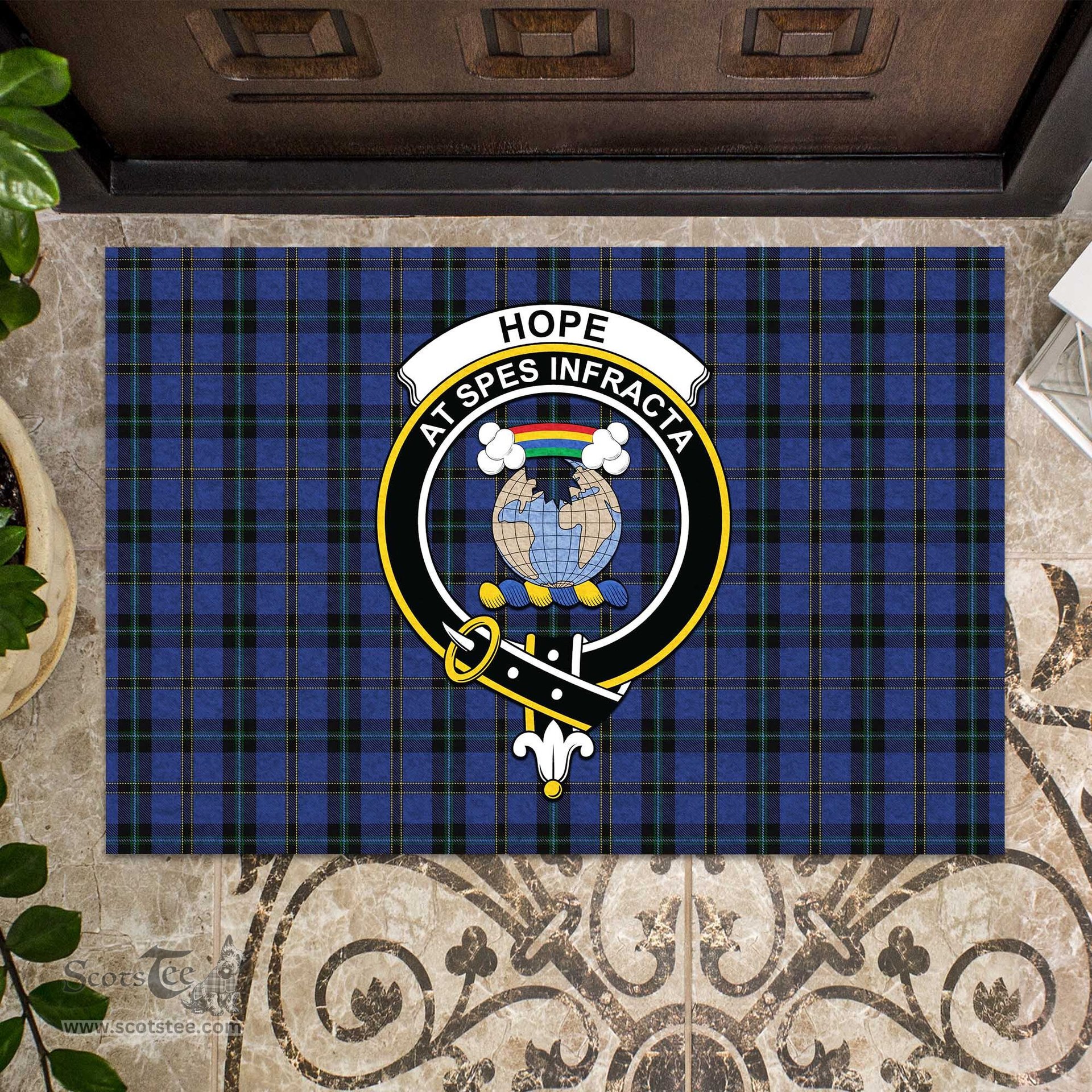 ScotsTee Shop Scottish Hope (Vere-Weir) Clan Tartan Doormat Rubber Welcome Mat