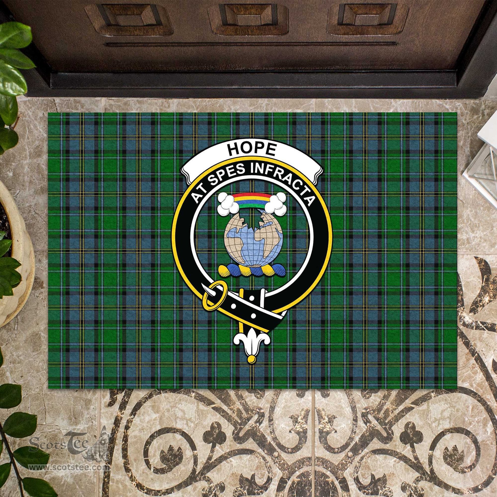 ScotsTee Shop Scottish Hope Vere Clan Tartan Doormat Rubber Welcome Mat