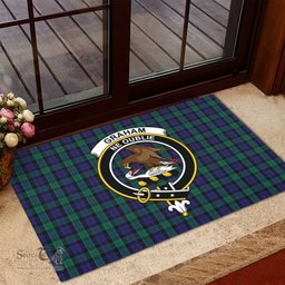 ScotsTee Shop Scottish Graham of Menteith Clan Tartan Doormat Rubber Welcome Mat