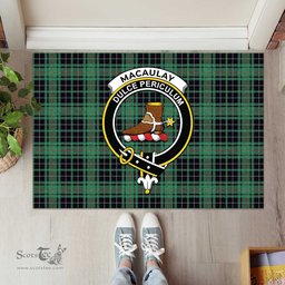 ScotsTee Shop Scottish MacAulay Hunting Ancient Clan Tartan Doormat Rubber Welcome Mat
